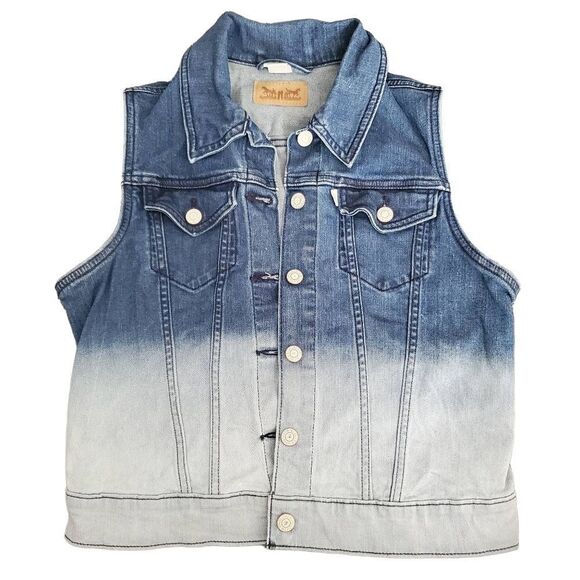 Levi's Ombre Denim Jacket Vest Women's Size Medium - Picture 1 of 7